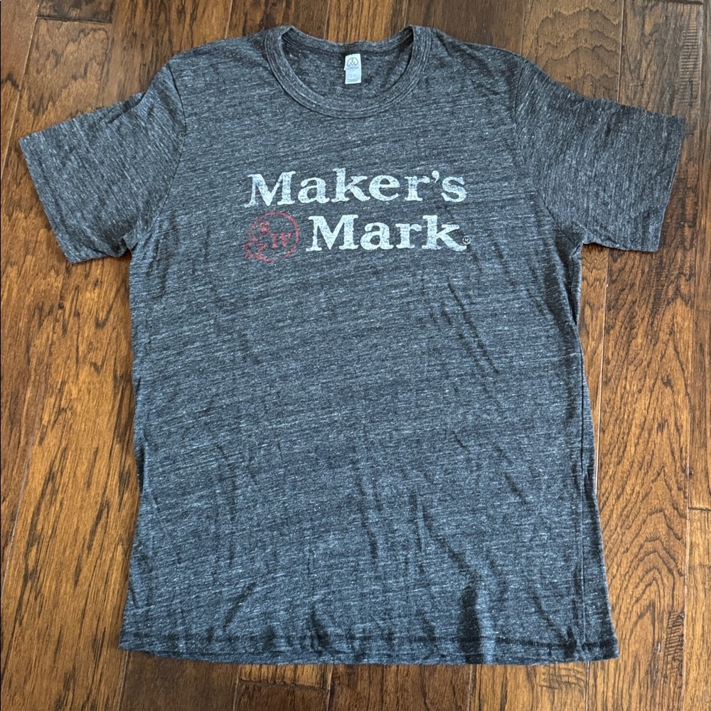 Maker's Mark Unisex Graphic Tee T-Shirt Gray Short Sleeve Crew Neck 2xl NWOT